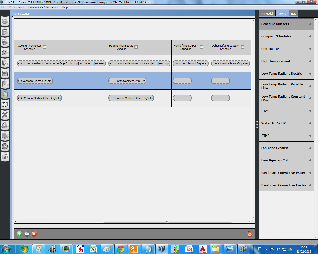 thermal zone:humidifing/dehumidifing setpoint manager