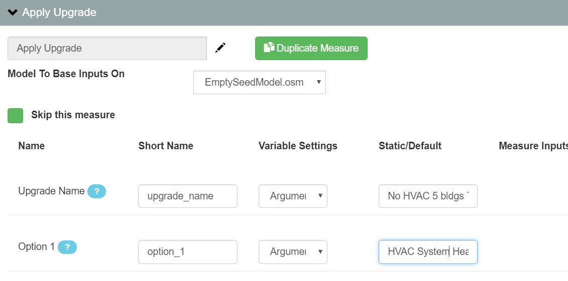 Apply Upgrade Measure